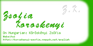 zsofia koroskenyi business card
